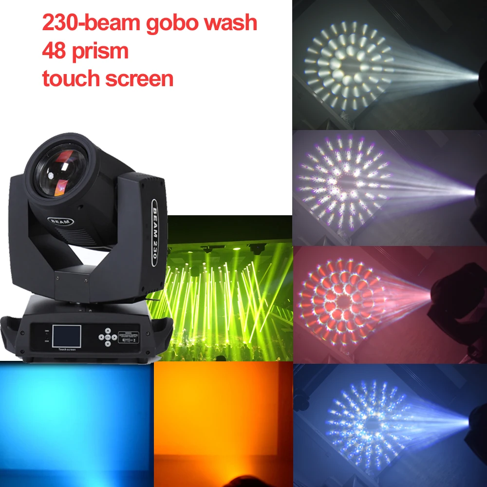 230w 7R луч 230 r7 Moving головной светильник Стекло светодиодные светильники 48 Призма