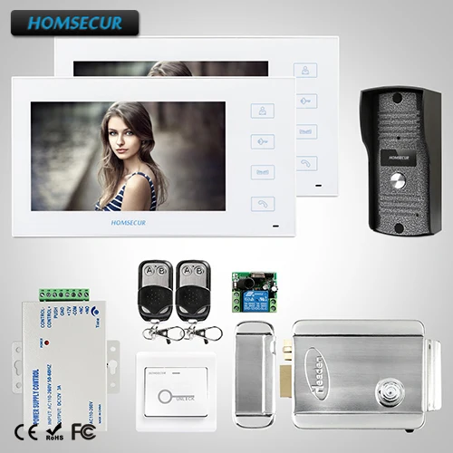 

HOMSECUR 7" Video&Audio Home Intercom+Touch Button for Home Security:TC031 +TM704-W