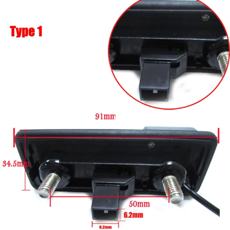 Беспроводной SONY CCD HD Автомобильный багажник ручка обратная парковка камера заднего вида для Skoda Roomster Fabia Octavia Yeti superb для Audi A1 - Название цвета: type1