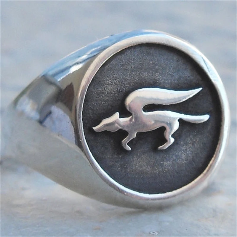 1 шт. Star Fox логотип серебряное кольцо викингов для мужчин валкнут славянский кольцо «Лиса» Jewelry Винтаж