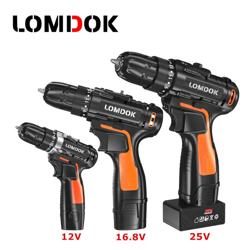 

25V 16.8V lithium battery Cordless Drill 12V Electric Drill Bit Electric Screwdriver electrical drilling Wood Wrench Power tools