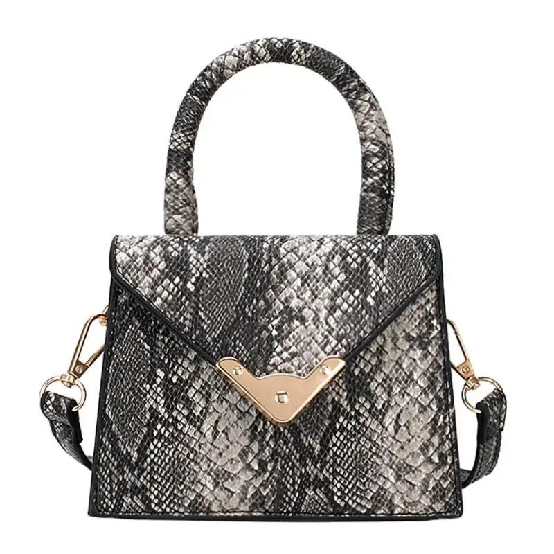 

Retro Serpentine Chain Round Crossbody Bags for Women Handbags Printed Small PU Leather Shoulder Flap PU Leather Crossbody Bags