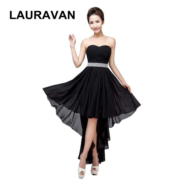Red and Black Strapless Knee Length Dress