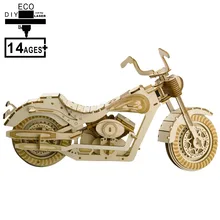 Детские игрушки 3D деревянные головоломки игрушки креативные DIY лазерная резка Монтессори Развивающие игрушки для детей молния мотоцикл