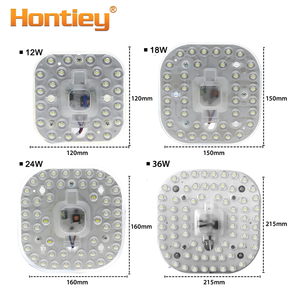 Hontiey 220 В светодиодный модуль 12 Вт 18 Вт 24 Вт SMD2835 светодиодный светильник для Светодиодный s Celling Pane лампа Энергосберегающая Внутреннее освещение белый