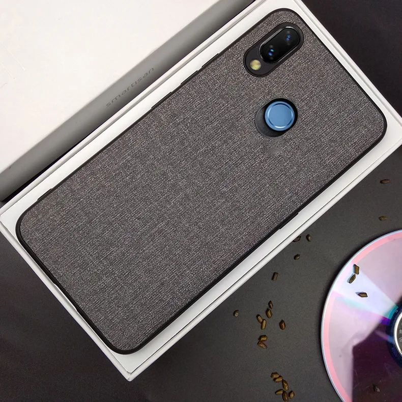 

For Lenovo K5 Pro L38041 Case Luxury Skin Coque Silicone edge fabric back cover protective cases for Lenovo S5 Pro L58041 shell