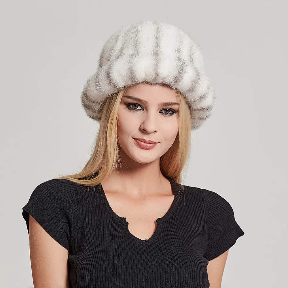 Fur Story, шапка из натурального меха, женская, настоящая норковая шапка, шапка-ведро, натуральный Топ-класс, полная шапка, норковая шапка, зимняя теплая шапка 17611