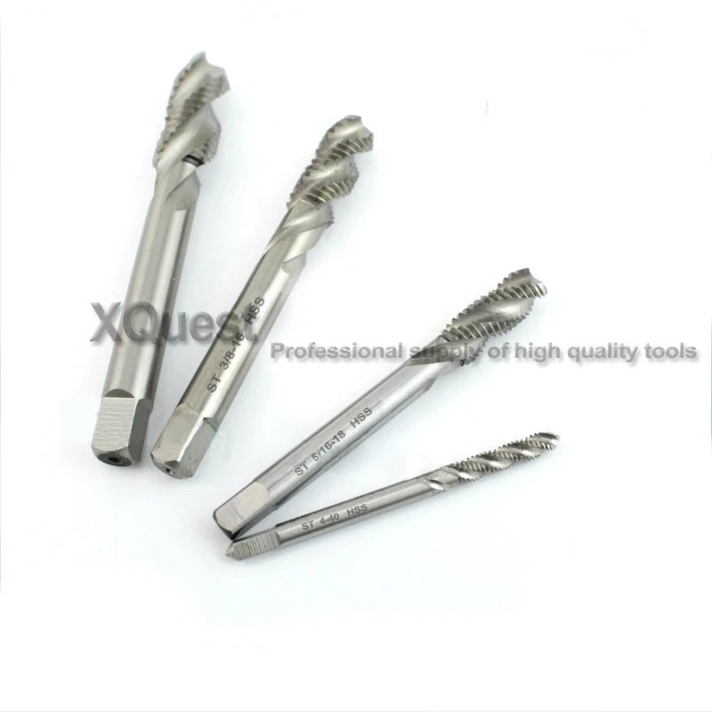 

XQuest HSS ST Screw Thread Insert Spiral Tap UNC 2-56 4-40 6-32 8-32 10-24 Unified Thread Machine STI Taps 1/4 5/16 3/8