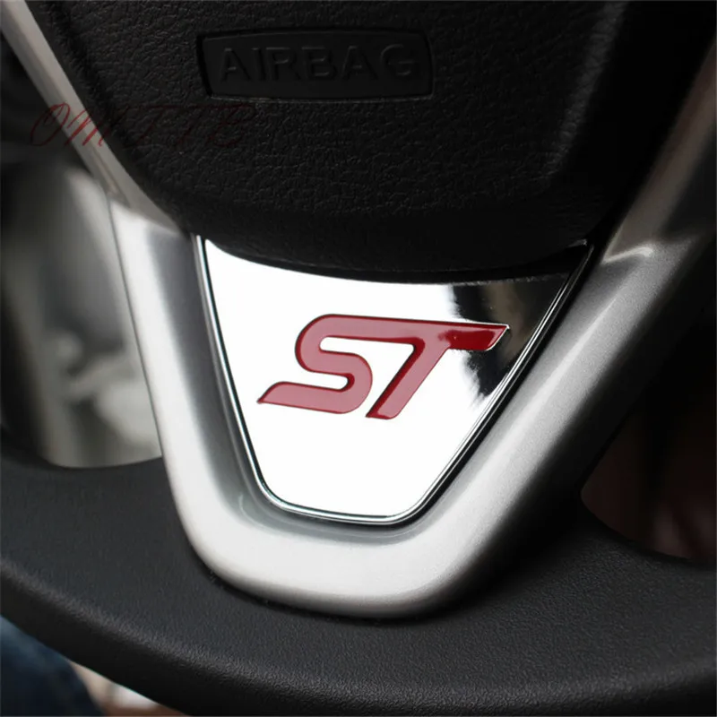 

Sport ST Steering Wheel Sequins car Sticker 3D ABS Chrome Cover Sticker for Ford Fiesta Ecosport 2009 - 2015 car styling