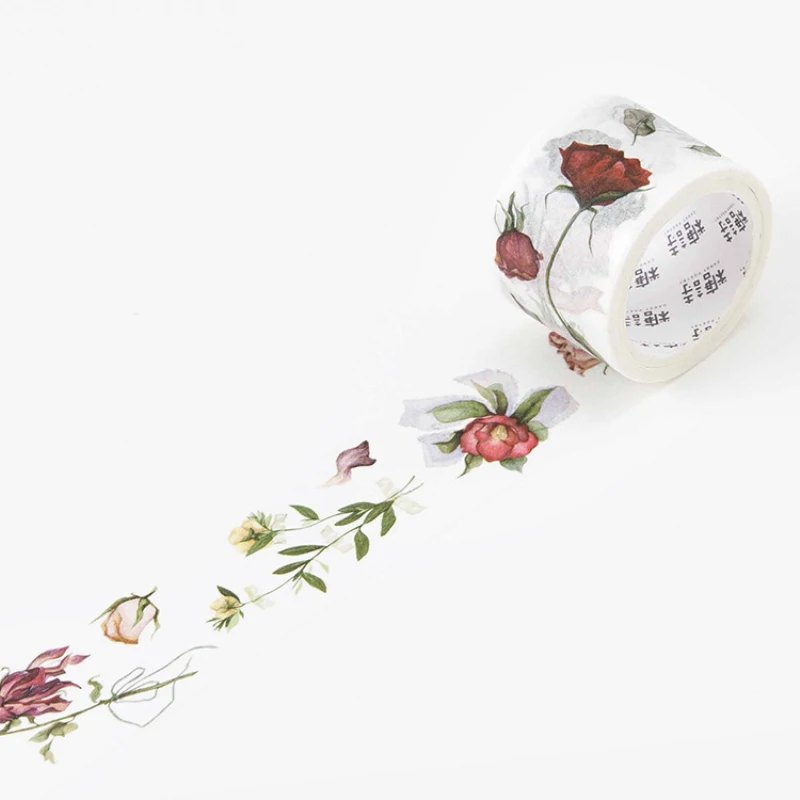 

3CM*5M Romantic Rose Vintage Floral Masking Washi Tape Scrapbook Album DIY Decorative Label Retro Stickers School Office Supply