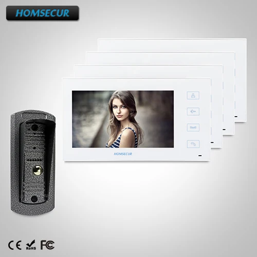 

HOMSECUR 7" Video&Audio Home Intercom with One Button Unlock for House/Flat : TC041 +TM704-W