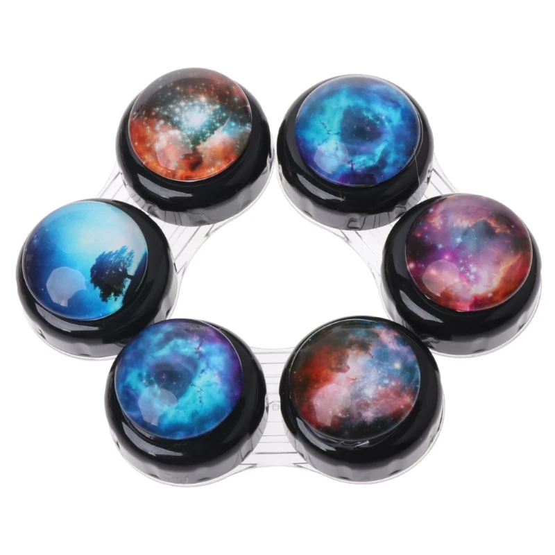 

NoEnName_Null Contact Lens Box Case Portable Travel Outer Space Plastic Eyes Nursing Container