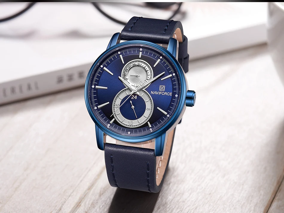 Новые модные повседневные NAVIFORCE брендовые водонепроницаемые кварцевые часы мужские деловые кожаные спортивные часы мужские часы Relogio Masculino
