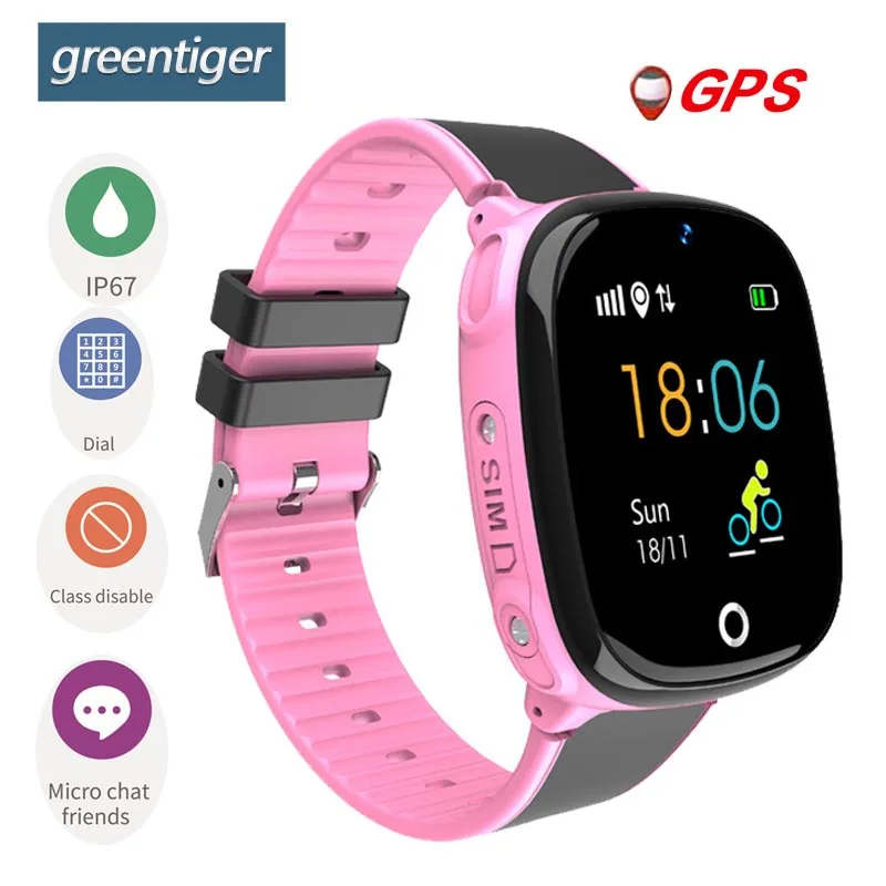

Greentiger HW11 GPS Waterproof Smart kids watch Bluetooth Pedometer Smart Watch Children SOS Call Kids Safe Wearable Device