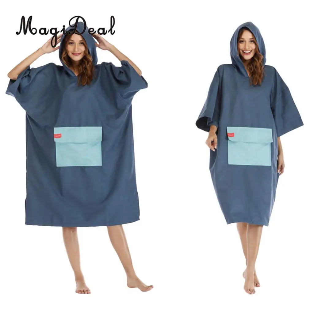 Foldable Surf Wetsuit Changing Robe Beach Hooded Poncho Microfiber Quickly Drying Swimming Bathrobe Home Bath Towel