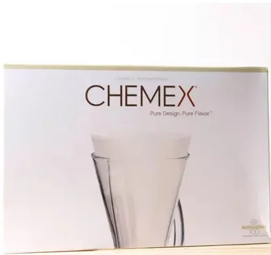 

FeiC Chemex Pre Folded Half-Moon Circles Coffee Filter (100 Filters) American original for 1-3cups for barista