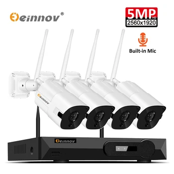 

Einnov Wireless Security Camera System IP Camera 5MP Audio Set Video Surveillance Wifi 8CH NVR Kit Remote View HD H.264+ HD
