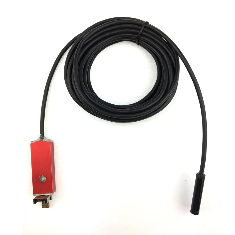 2в1 эндоскоп Android& PC USB инспекционная мини камера 7 мм 720P HD бороскоп видео Cam 6 регулируемый светодиодный ночное видение - Цвет: Красный