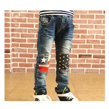 Boys 2017 New Winter Pants Thick Ripped Casual Jeans Kids Blue Skinny Fashion Children Clothing Little Kid Sport Denim Pants
