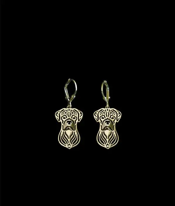 

HOT fashion Hollow Pet Boxer( Natural Ears) Drop Earrings lovely Pet Dog Earrings for women charm pretty Christmas gift jewelry