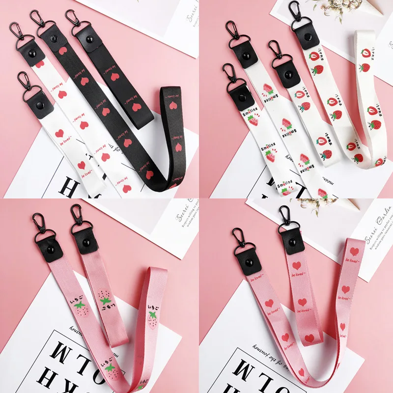 

Small Fresh Leaves Neck Strap Lanyards for keys ID Card Gym Mobile Phone Straps USB badge holder DIY Hang Rope Lariat Lanyard