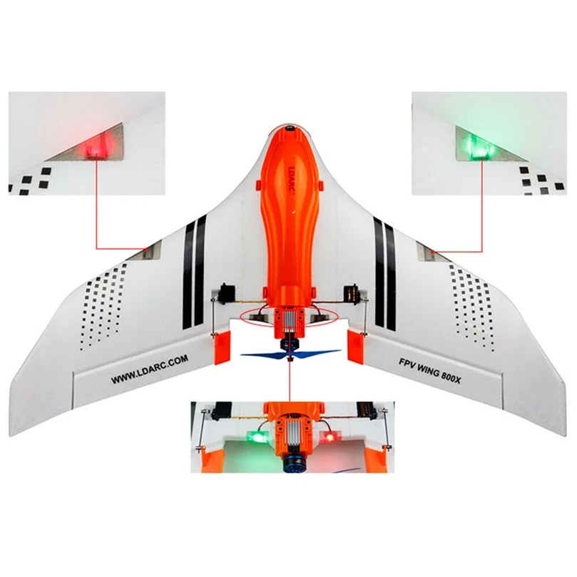 

LDARC Flying Wing 800X Fixed-wing 768MM Wingspan Drone FPV Racer EPO KIT / PNP / FPV Version With RunCam Swift Mini Camera
