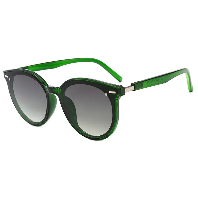 KOTTDO, роскошные детские солнцезащитные очки «кошачий глаз», металлические солнцезащитные очки для детей, детские солнцезащитные очки для мальчиков и девочек, Oculos De Sol Feminino - Цвет линз: Зеленый