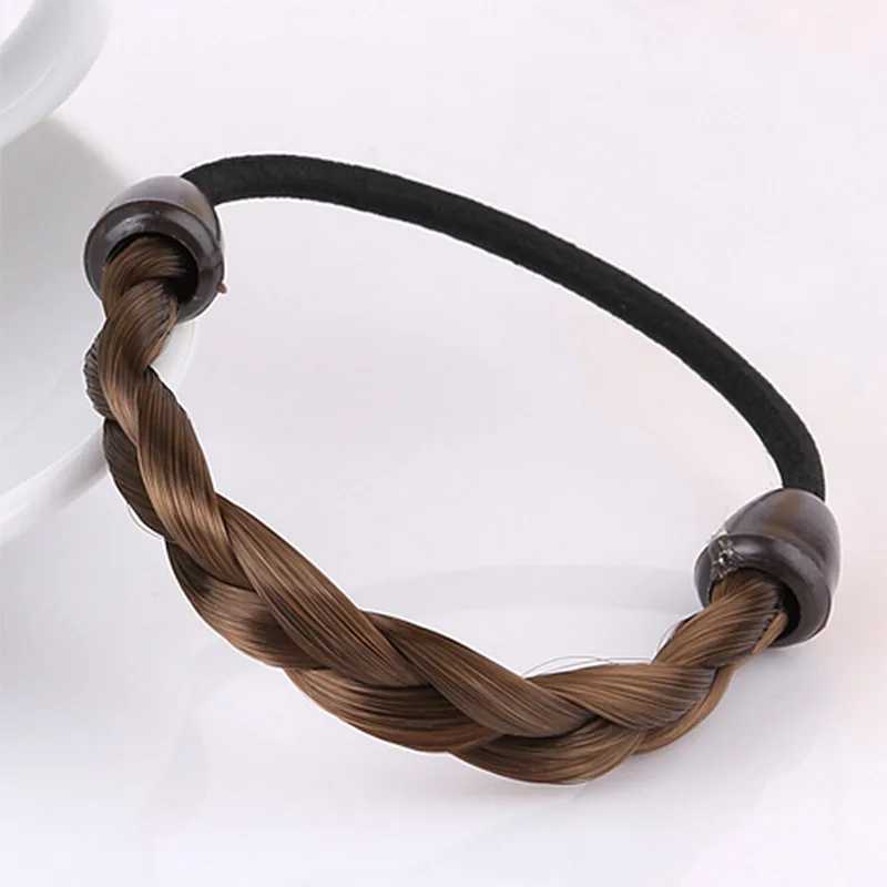 Polyester Elastic Hair Ties Deep Brown Black Light Brown Wig Braided Black Rubber Bands