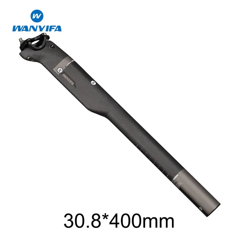 30.8 400mm Wanyifa углерода подседельный 27,2/30,8/31,6*350/400 мм карбоновые велосипедные Запчасти Подседельный штырь для горного велосипеда Дорога углерода подседельный - Цвет: 30.8 400mm
