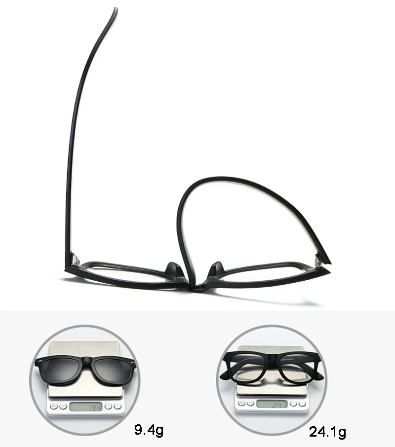 Поляризованные солнцезащитные очки для мужчин в стиле ретро с матовой оправа для очков и магнитной оправой
