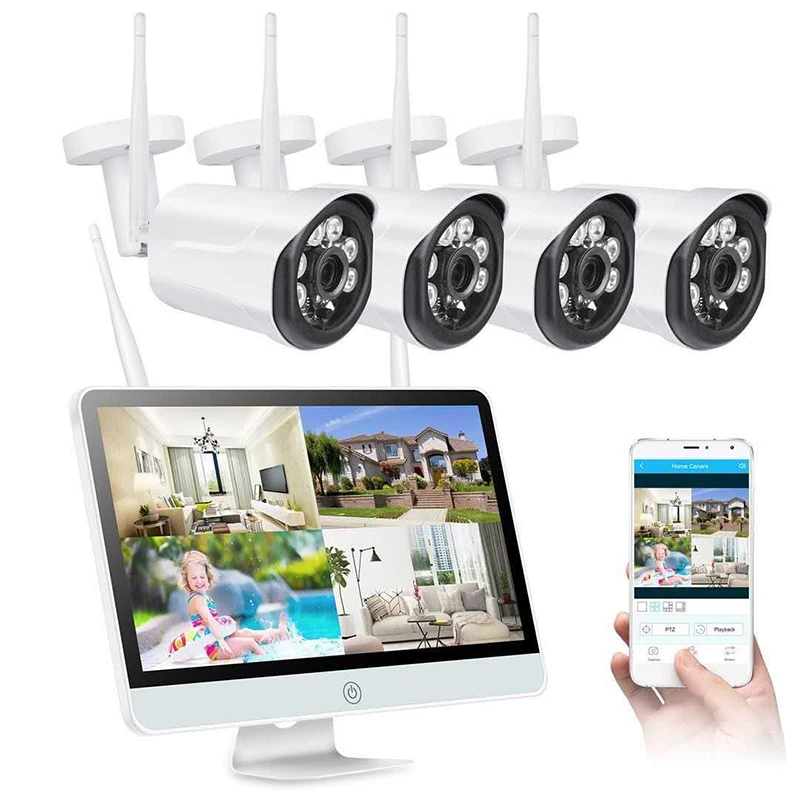 

PUAroom 4ch 720P wireless nvr kit surveillance camera