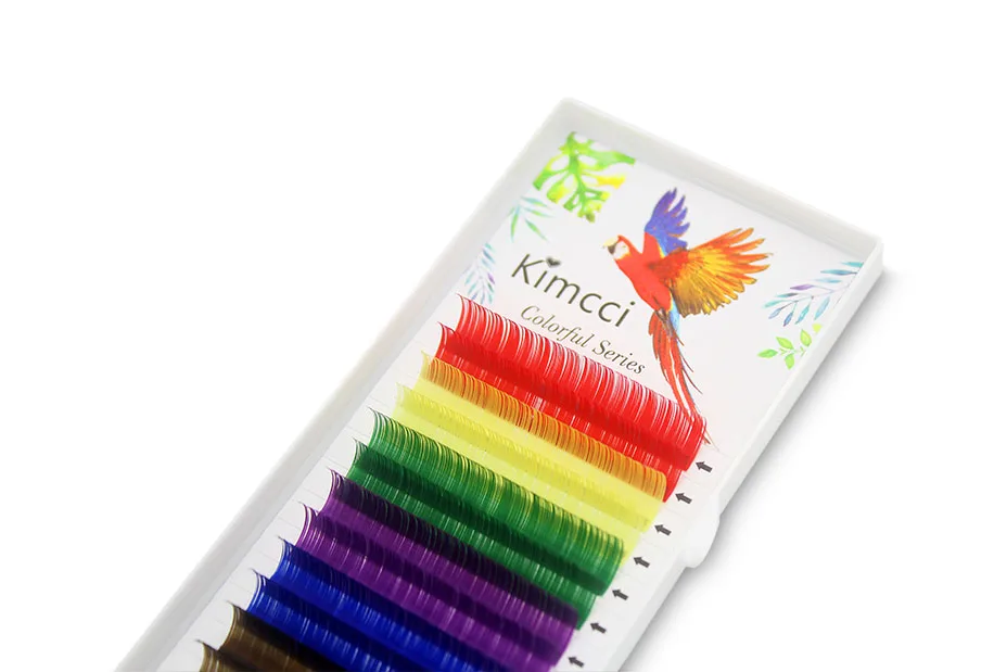Kimcci смешанные радужные накладные ресницы из норки, накладные ресницы, искусственные Индивидуальные ресницы, макияж премиум-класса, цветные реснички maquiagem cilios