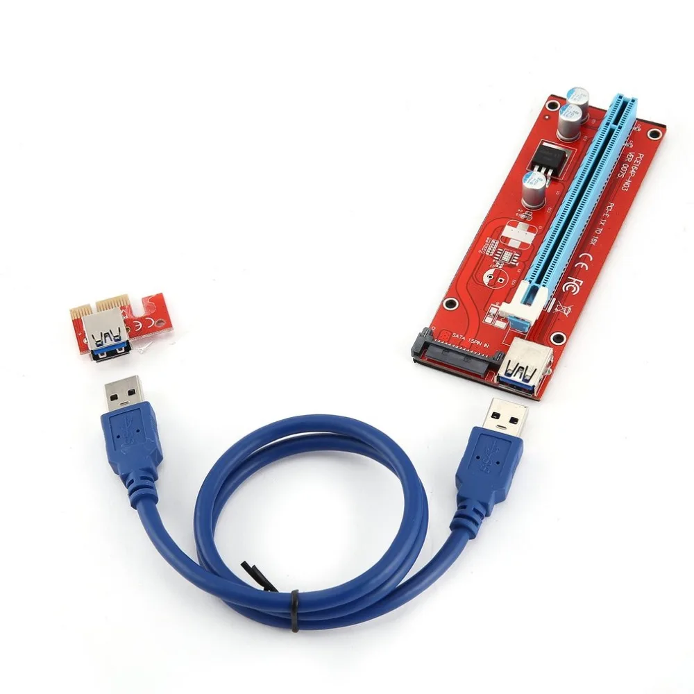6 комплектов 15 Pin PCI-E Express 1x до 16x удлиннитель для Шахтерская машина портативный BTC Riser Card PCI Express Riser Card