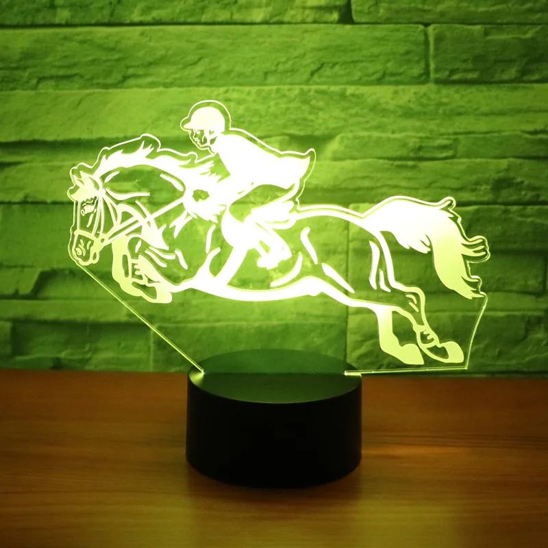 Buy 3D LED Night Light Ride a Horse Riding with 7