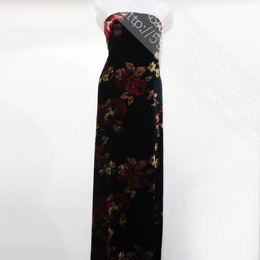 

Authentic quality silk velvet fabric 100% silk cashmere fabrics burnt high-grade mother dress