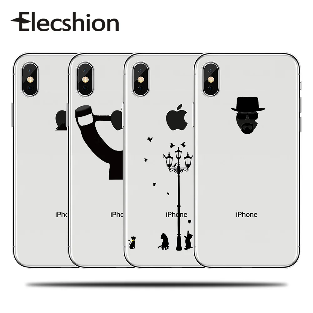 

Funny Cartoon Phone Case For iPhone 7 8 Plus XR XS Max Cute Soft Silicone Transparent Back Cover For iPhone X XS 6 6s Plus SE 5s