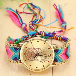 MEIBO модный бренд ручной Плетеный Ловец снов дружбы часы браслет дамы веревку часы кварцевые часы Relogio Feminino