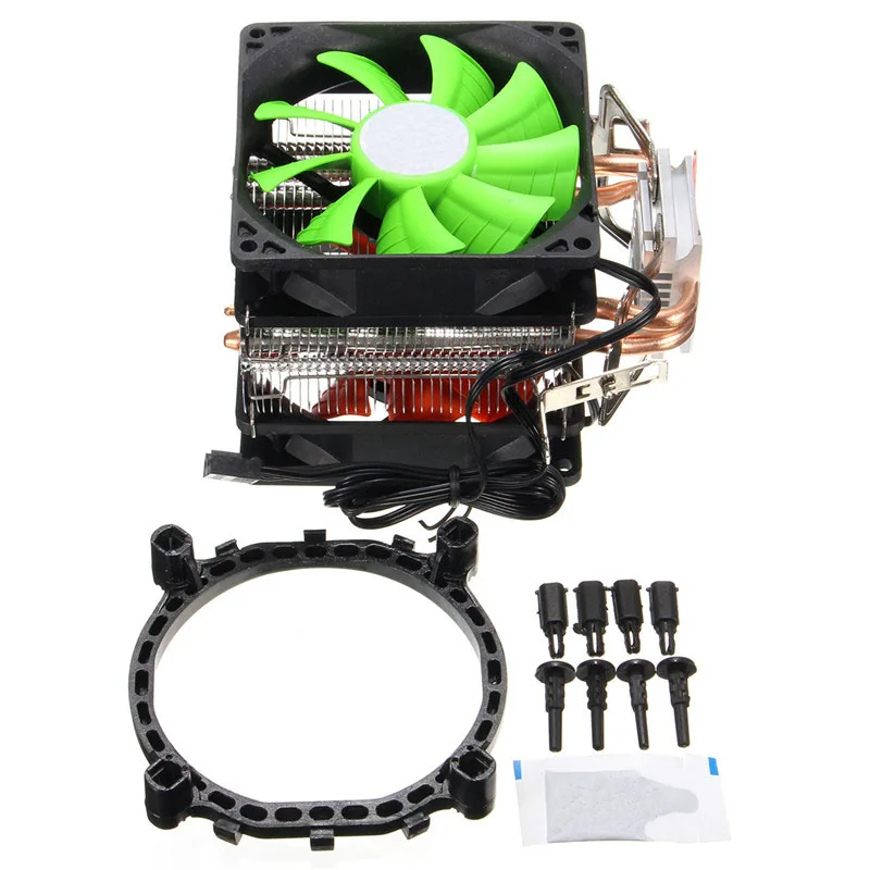 Beste 3 Pin CPU Dual Fan Cooler Cooling Heatsink Radiator Voor Intel LGA775 1156 1155 AMD AM2 AM2 + AM3 voor AM4 Ryzen voor Pentium