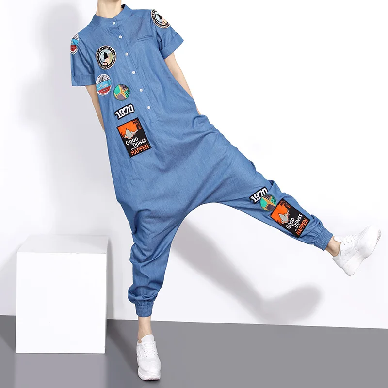 blue jean jumpsuit for plus size women