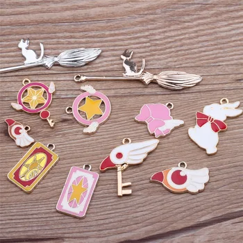 

10pcs/lot Cardcaptor Sakura floating Enamel Charms Alloy Pendant fit necklaces bracelets DIY Jewelry Accessories