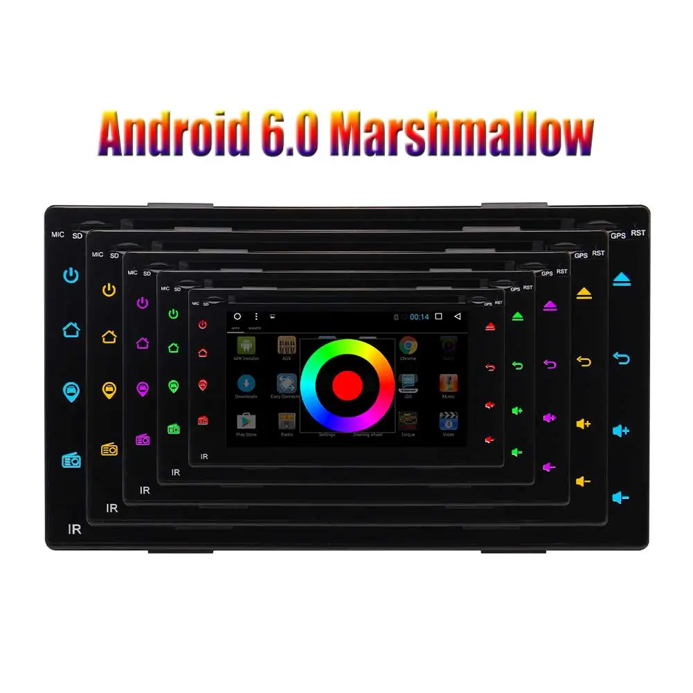 Best HD Android 6.0 4-Core Car Radio 2 Din In Dash CD DVD Player Multimedia Video Bluetooth Touch Screen GPS WiFi USB 6.2" Head Unit 1