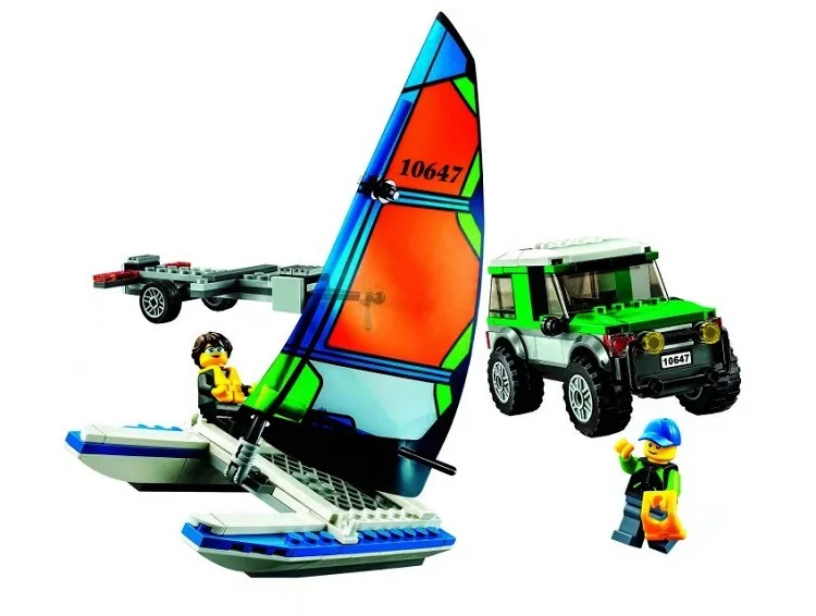 

Ville Serie Catamaran Bateau Remorque Amovible Figure Building Block 210 pcs Briques Jouets Cadeau Pour Les Enfants 60149