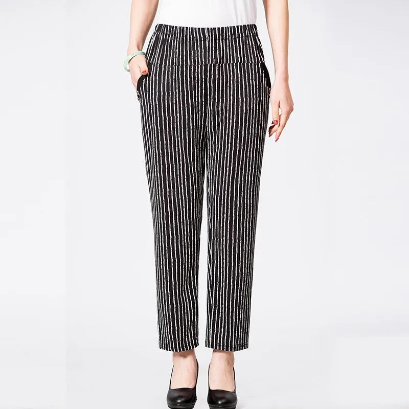 2020 Middle Aged Women High Waist Elastic Straight Pants Casual Lady Ankle Length Capris Trouser Women Clothing Plus Size 2020 Middle Aged Women High Waist Elastic Straight Pants Casual Lady Ankle Length Capris Trouser Women Clothing Plus Size