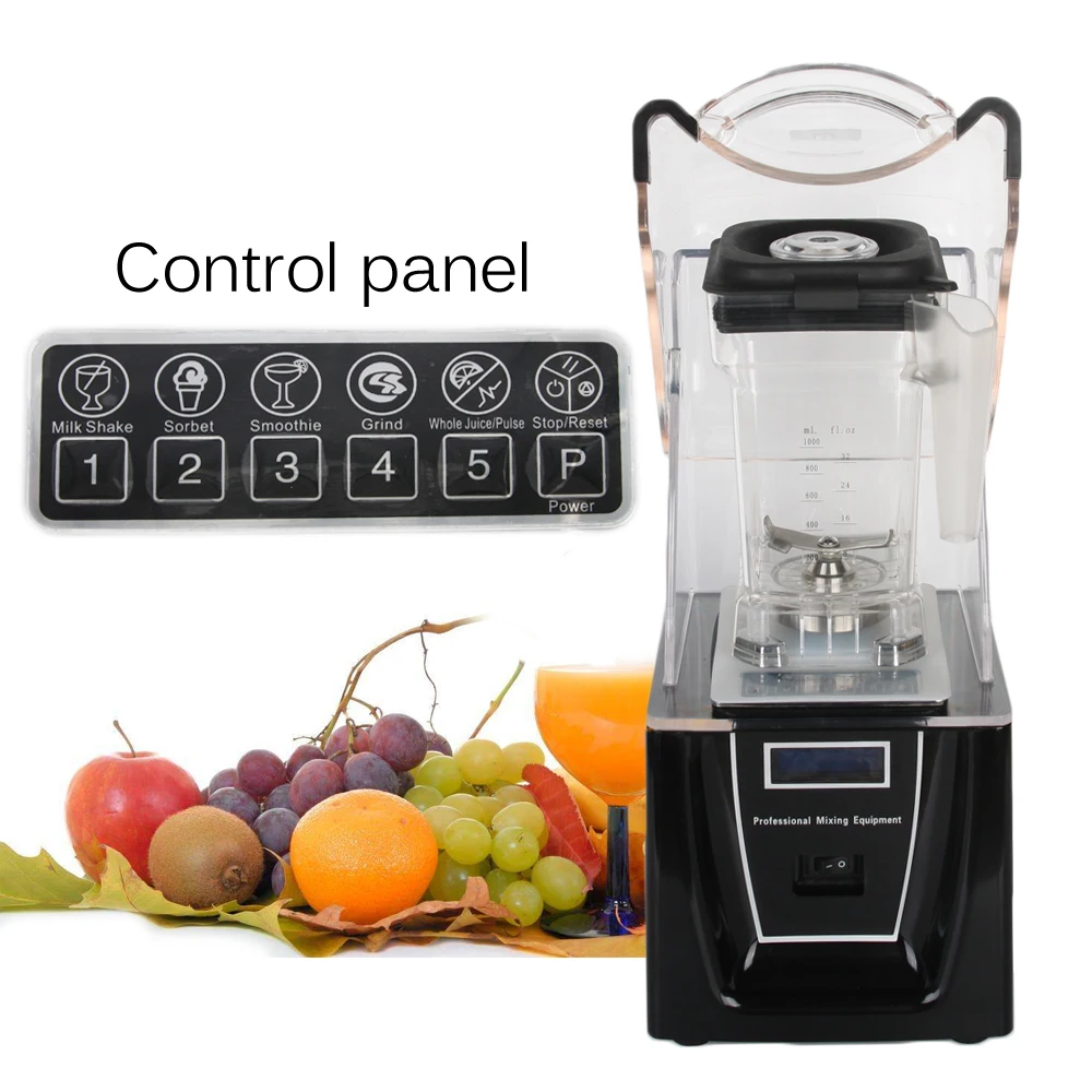 

GZZT BPA Free 1.5L Professional Soundproof Cover Blender Mixer Juicer Commercial Heavy Duty Ice Smoothie Blender Food Processor