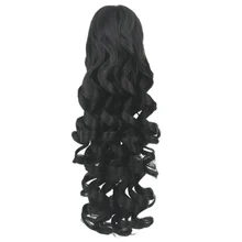 Soowee 60cm Long Black Blonde Curly Clip In Hair Extensions Pieces Pony Tail High Temperature Fiber Synthetic Hair Claw Ponytail