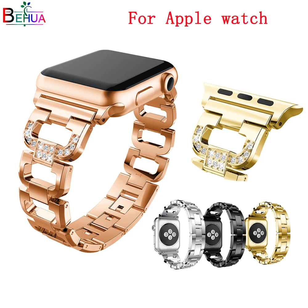 Ремешок из нержавеющей стали для Apple Watch Band 38 мм 40 42 44 браслет iWatch 6 5 4 3 2 1 SE модные