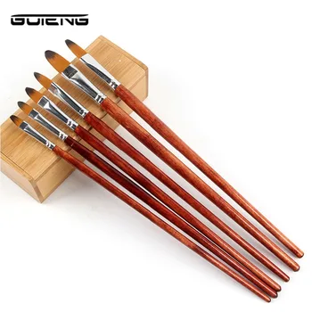 

Guteng 6pcs/set Nylon Oil Paint Brush Round Painting Brush For Watercolor,Oil,Acrylic Brush Pen pincel para pintura Art Supplies