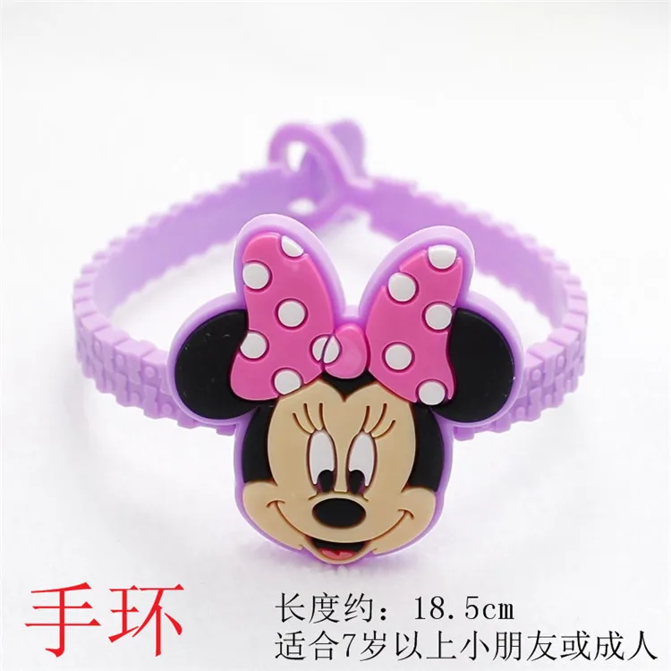 20pcs/lot Cartoon Mickey Minnie Duck Silicone Wristband Kids Bracelet Party Costume Birthday Party Take-home Favor Gift Goodie