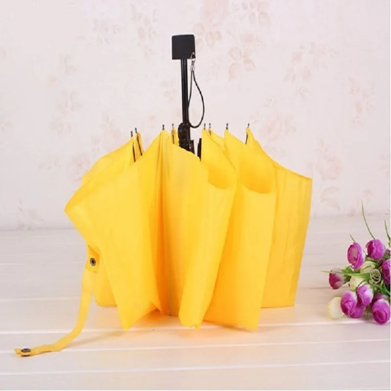 Компактные зонты для женщин и мужчин, ручные, открытые, для дождя, красные, желтые, три складывания, женские, мужские, 8 K, d55.5см, зонты, анти-УФ, мода