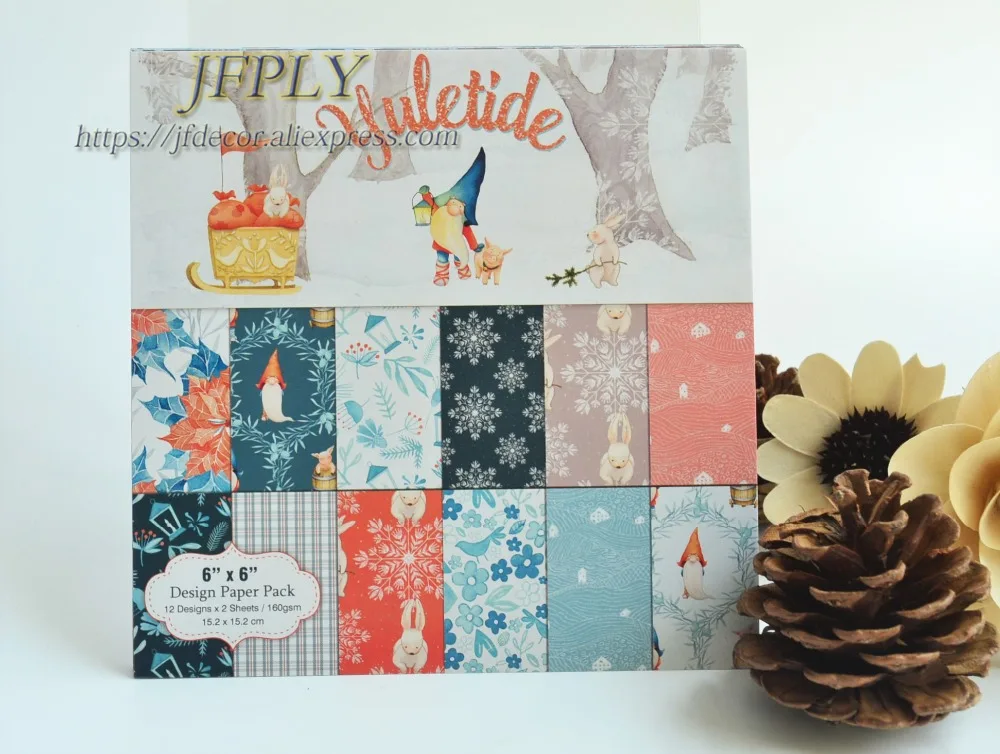 

Merry Christmas Series Scrapbooking Paper Pack Craft Paper Art Card Card Making 6"x 6" 24 Sheets /pack